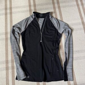 Athleta Black and Gray Half Zip